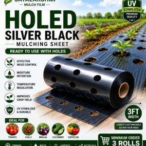 Holed Silver Black Mulching Sheet 3FT