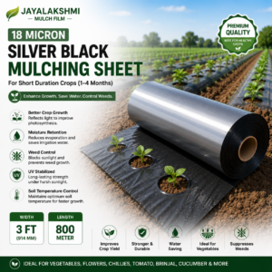 18 Micron Silver Black Mulching Sheet 3FT