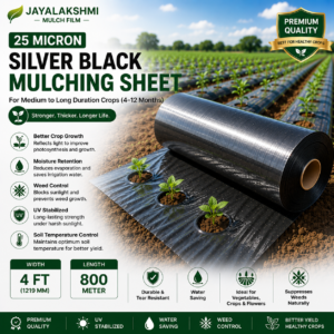 25 Micron Silver Black Mulching Sheet 4FT