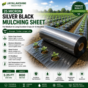 25 Micron Silver Black Mulching Sheet 3.25FT