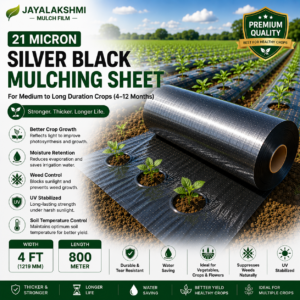 21 Micron Silver Black Mulching Sheet 4FT