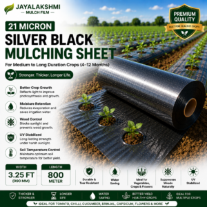 21 Micron Silver Black Mulching Sheet 3.25FT