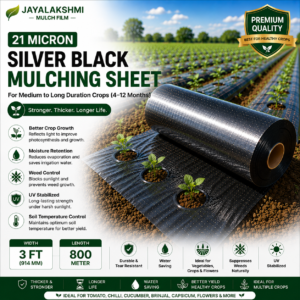 21 Micron Silver Black Mulching Sheet 3FT